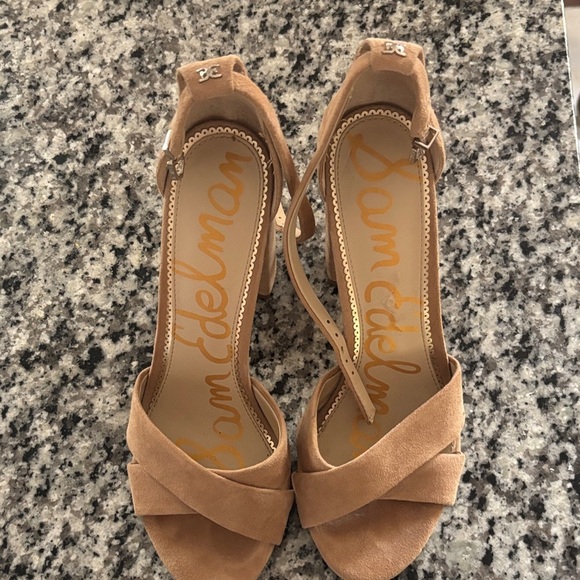 Sam Edelman Tan Strappy Block Heels Size 10 - Picture 2 of 6